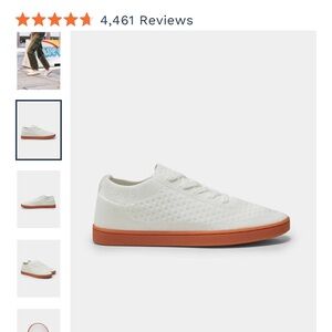 Suavs White Athletic Shoes with Orange Sole